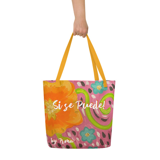 Si se Puede! by Irma All-Over Print Large Tote Bag