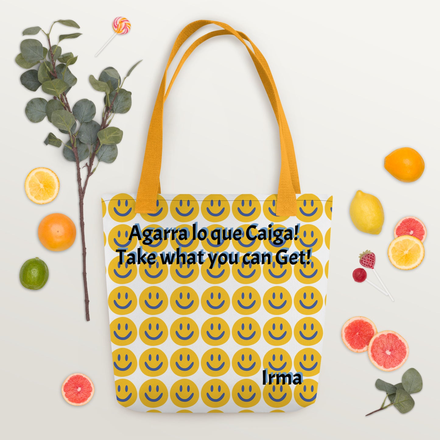 Agarra lo que Caiga by Irma Tote bag