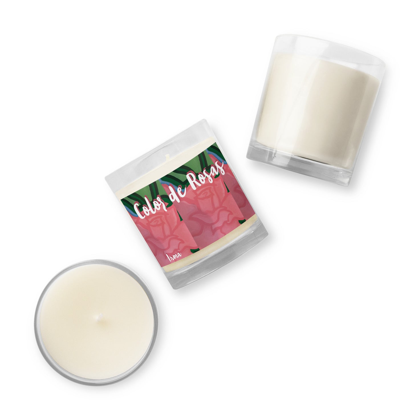 Color de Rosas by Irma Glass jar soy wax candle