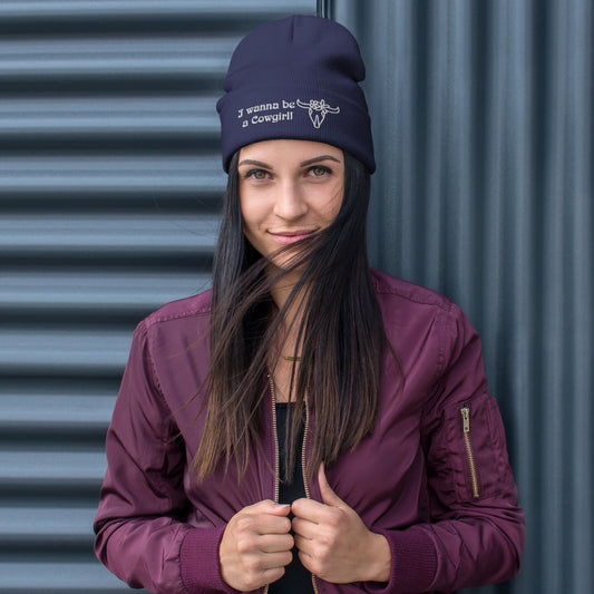 I wanna be a Cowgirl by irma Embroidered Beanie