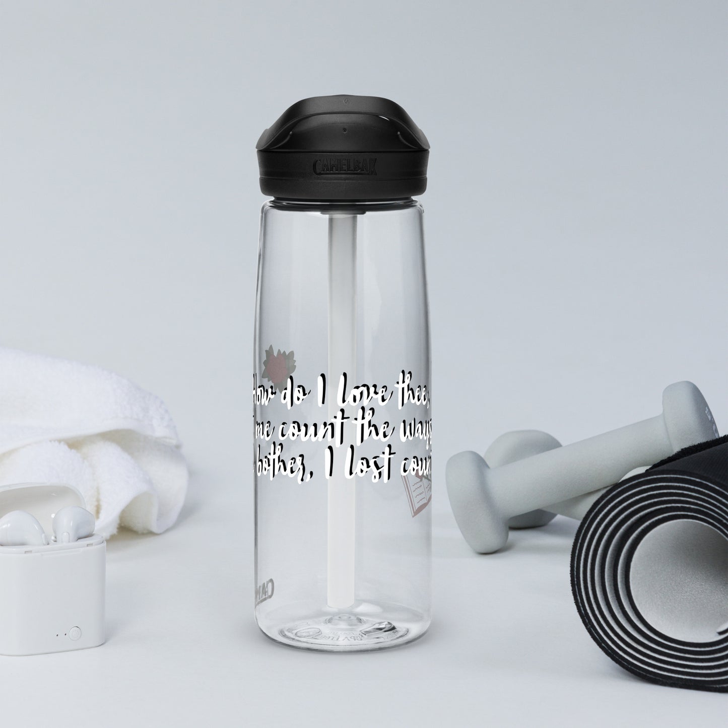 How do I love thee by Irma Sports water bottle