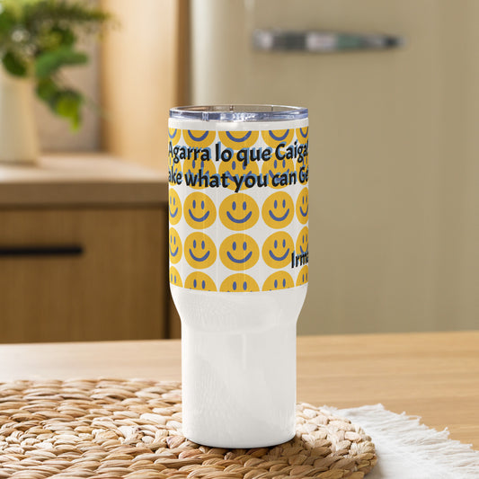 Agarra lo que Caiga by Irma Travel mug with a handle
