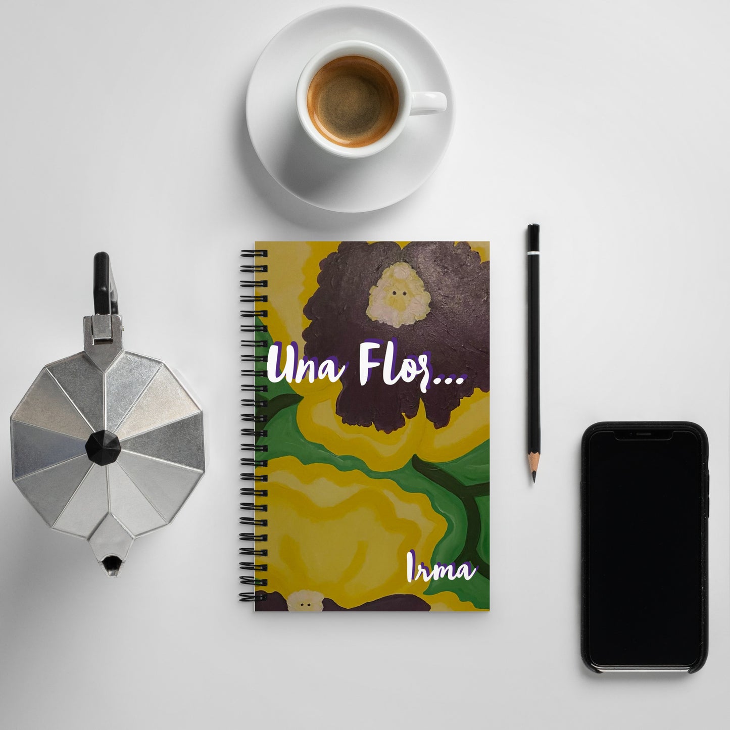 Una Flor by Irma Spiral notebook